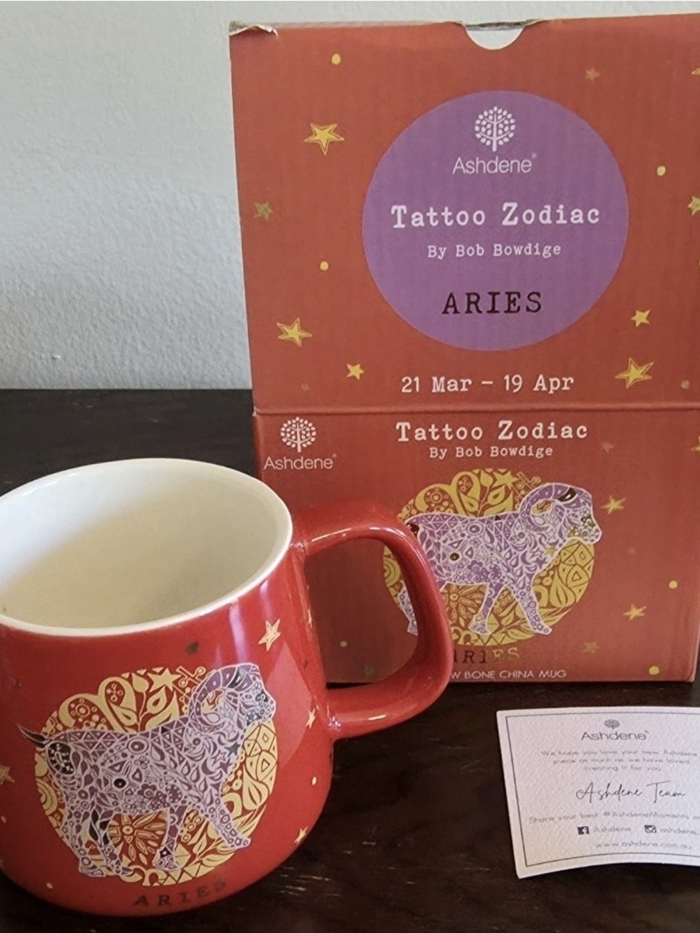Tattoo Zodiac Aries Red Mug